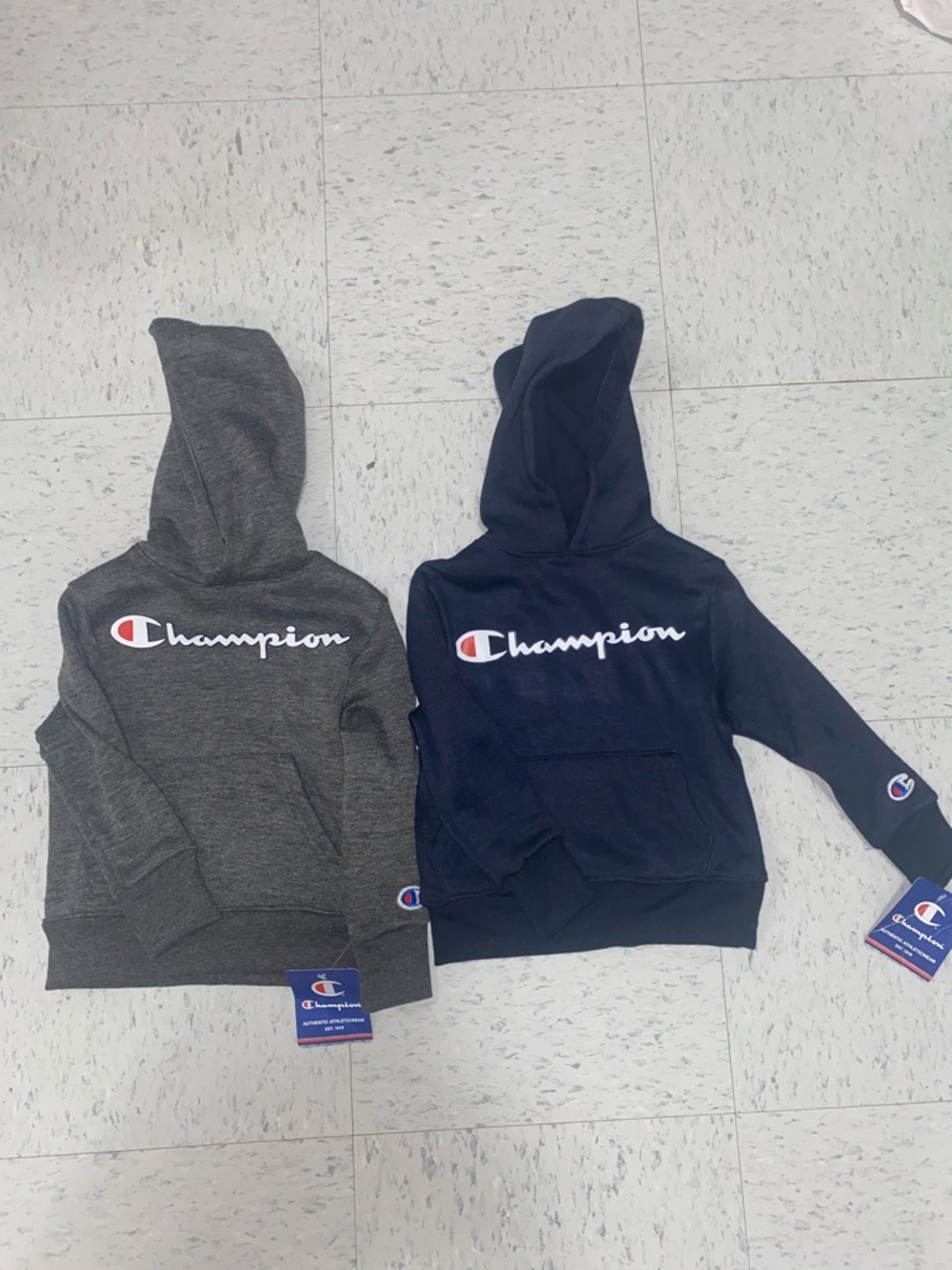 Champion boy toddler Kids Hooded Sweatshirts Gray Navy blue 2t 2y bundle